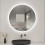 (800mm) Aica Round Bathroom Mirror LED Lights Demister 2
