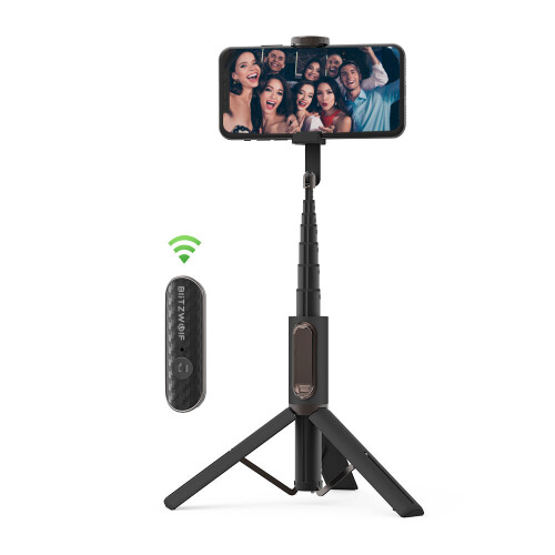 (Grey) All In One Portable bluetooth Selfie Stick