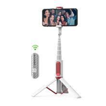 (White) All In One Portable bluetooth Selfie Stick