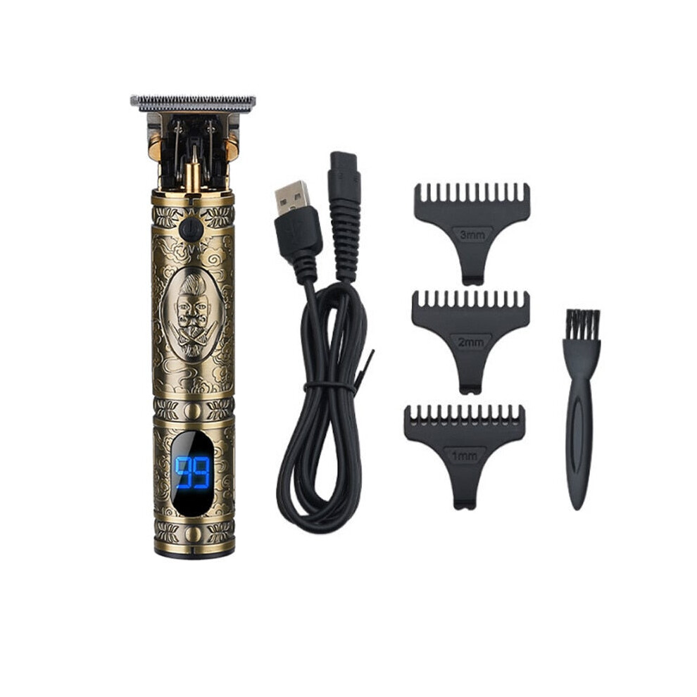 (Gold Man) Rechargeable Hair Clippers For Men Powerful
