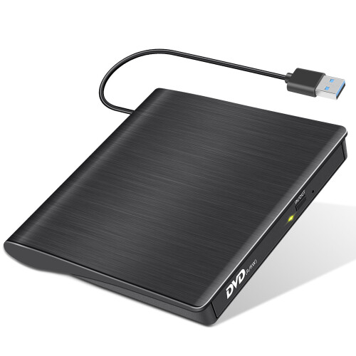 External CD DVD Drive for Laptop, USB 3.0 CD/DVD Player Burner Reader Writer Adapter, for Laptop Desktop PC Windows 11/10/8/7 MacBook Mac Linux OS