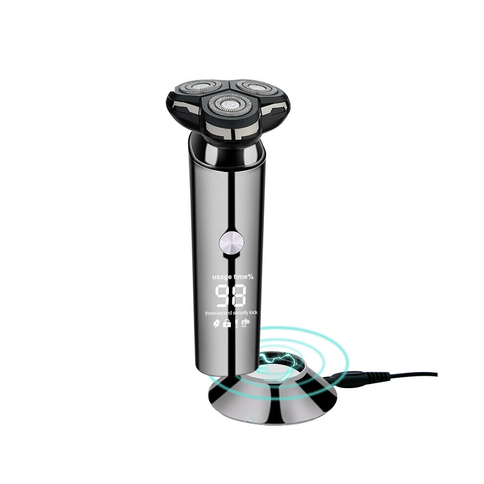 Wireless Rechargeable Smart Shaver for Men with Charging Base