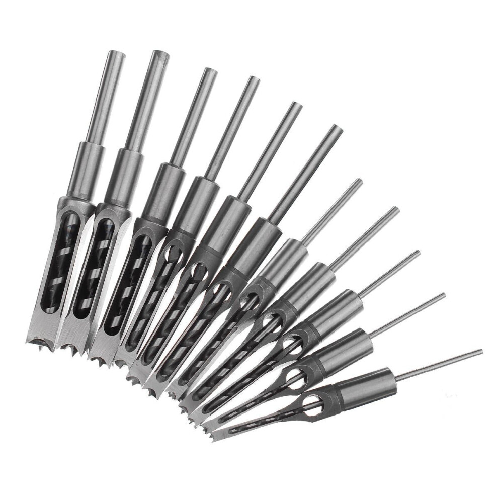 11pcs 6-19mm Woodworking Drill Bit Square Hole Chisel Mortising Kit Tenon Wood Tool-image-OPC-P97FMKB-NEW