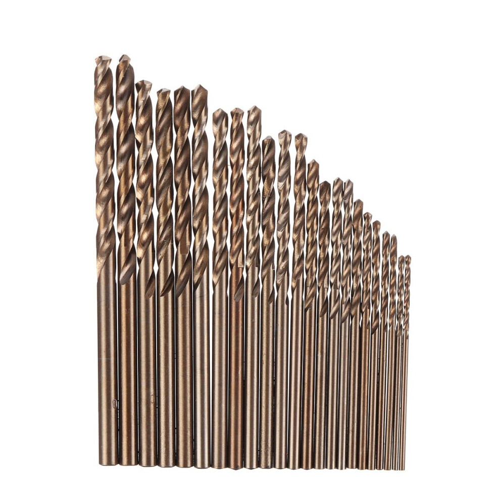 () 51Pcs 1-6mm M35 Cobalt Drill Bit Set HSS-Co Length Twist Drill Bits with Metal Case for Stainless Steel Wood Metal Drilling