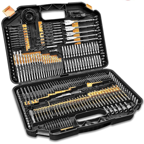 246pcs HSS Drill Bit Set Screwdriver Bits Storage Case DIY Wood Metal Drilling 1