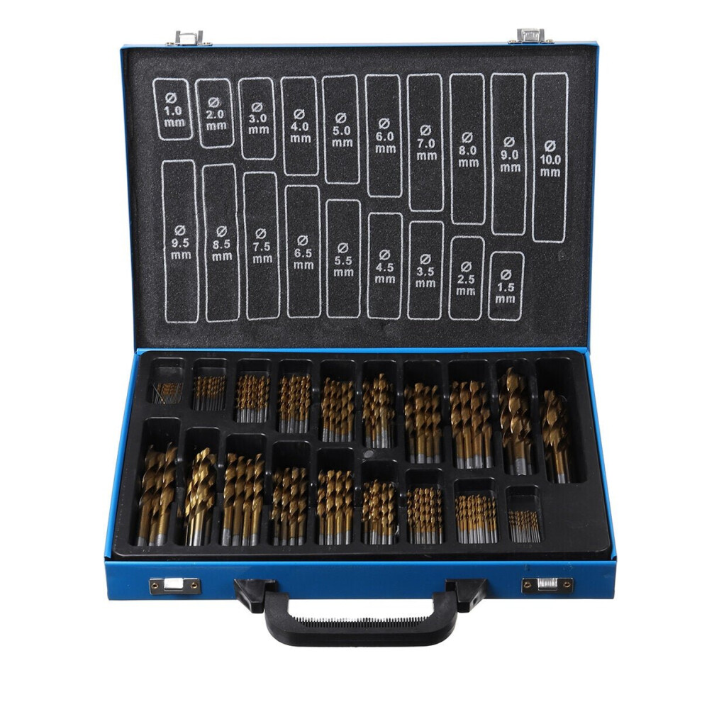 230Pcs 1Mm-10Mm Hss Engineering Presion Drill Bit Set Assorted Kit Metal Case 3654659379160
