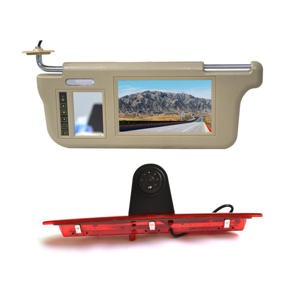 Sun Visor Rear View Mirror Monitor &Brake Reverse Backup Camera For Ford Transit Light 785691186157