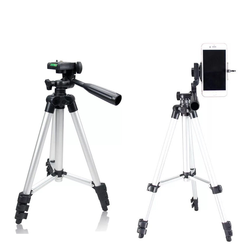 Camera Tripod Mini Universal Stand Support for Digital Cameras DSLR SLR Mobile Phone, 3 Way Swivel Pan Head, Black