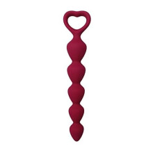 Loving Joy Anal Beads with Heart Shaped Handle, Silicone Anal Beads, Anal Sex Toys, Purple