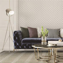 (9113 Silver Grey) Debona Fabric Touch Wallpaper Geometric Diamond