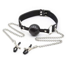 Harness Leather Mouth Plug with Lips Halloween Costume Props
