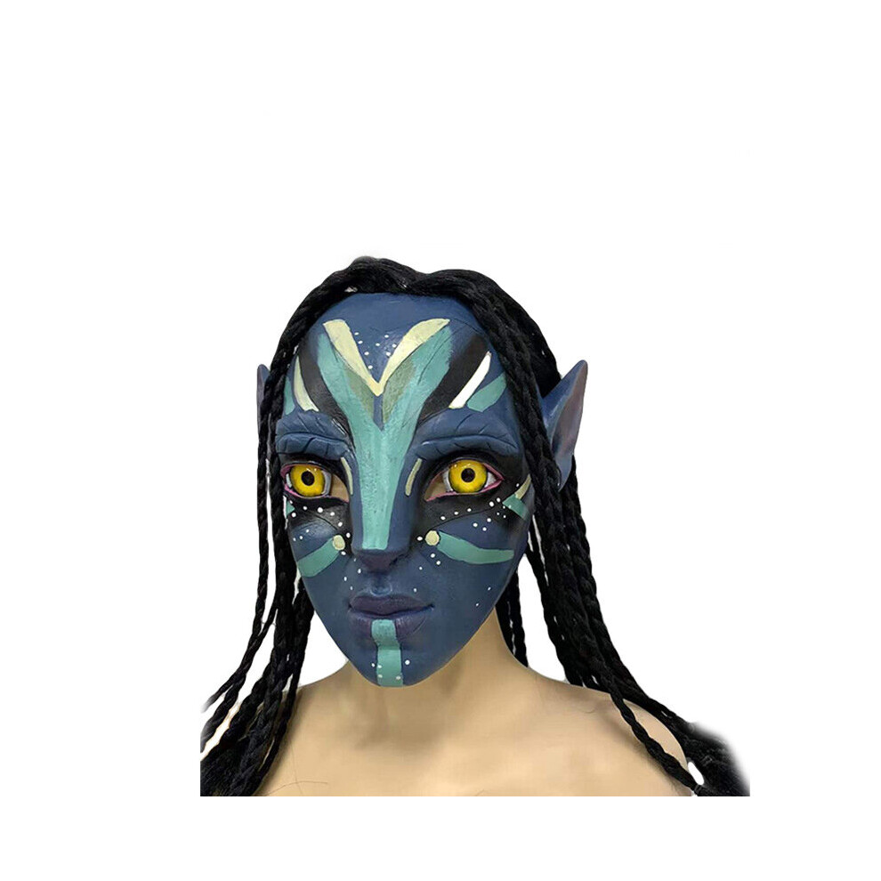 (B) 2022 Cos Movie Avatar Headgear Men Women Smurf Dress Up Party Cosplay Latex Headgear