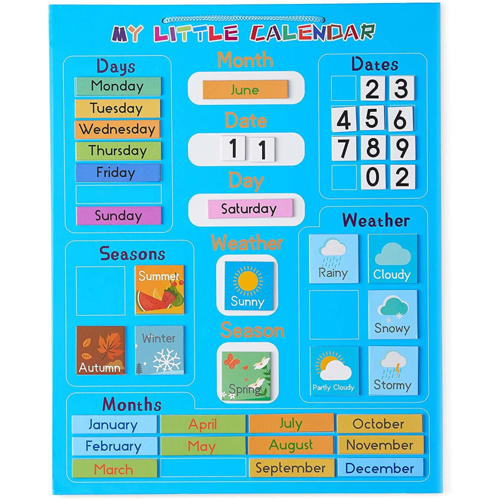 My First Calendar for Kids Week & Weather Learning Chart Educational Toy - 42 x 35cm