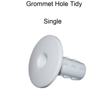 (5 x Single White) Hole Tidy Grommet Single & Twin/shotgun Cable Entry Cover Bush Feed Sky CCTV