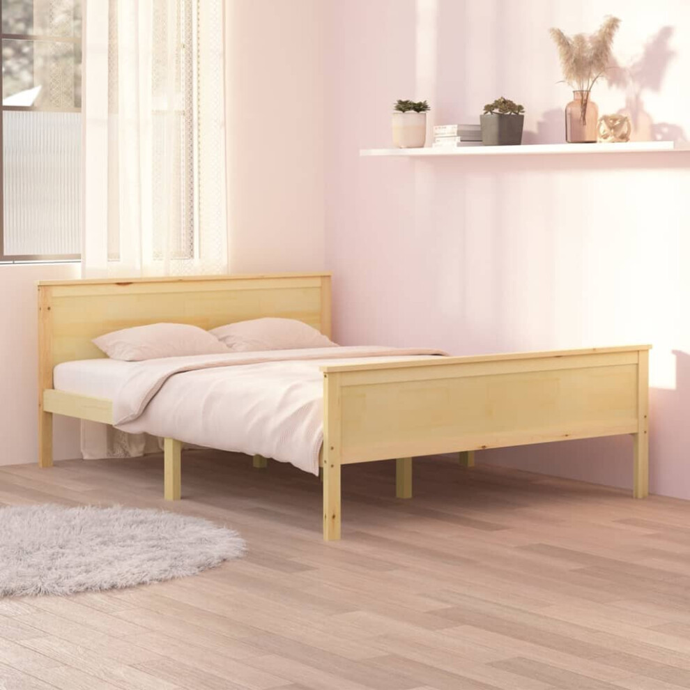 vidaXL Solid Wood Pine Bed Frame 120x200 cm Wooden Bed Base Bedstead Furniture