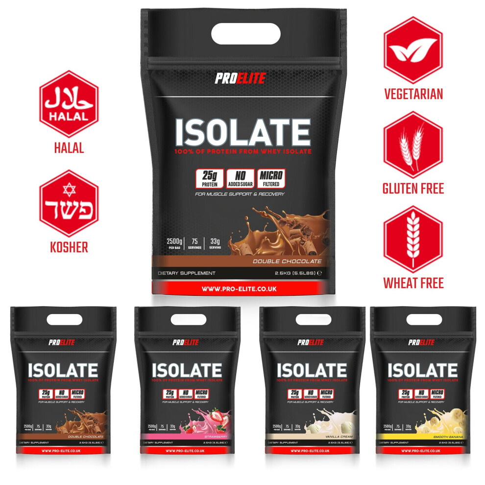 (Chocolate, 5Kg) ProElite Pure Whey Protein Isolate Powder ISO Zero