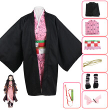 (Kamado Nezuko Suit, 150cm) Demon Slayer Kimetsu No Yaiba Kamado Nezuko Kids Cosplay Costume Set