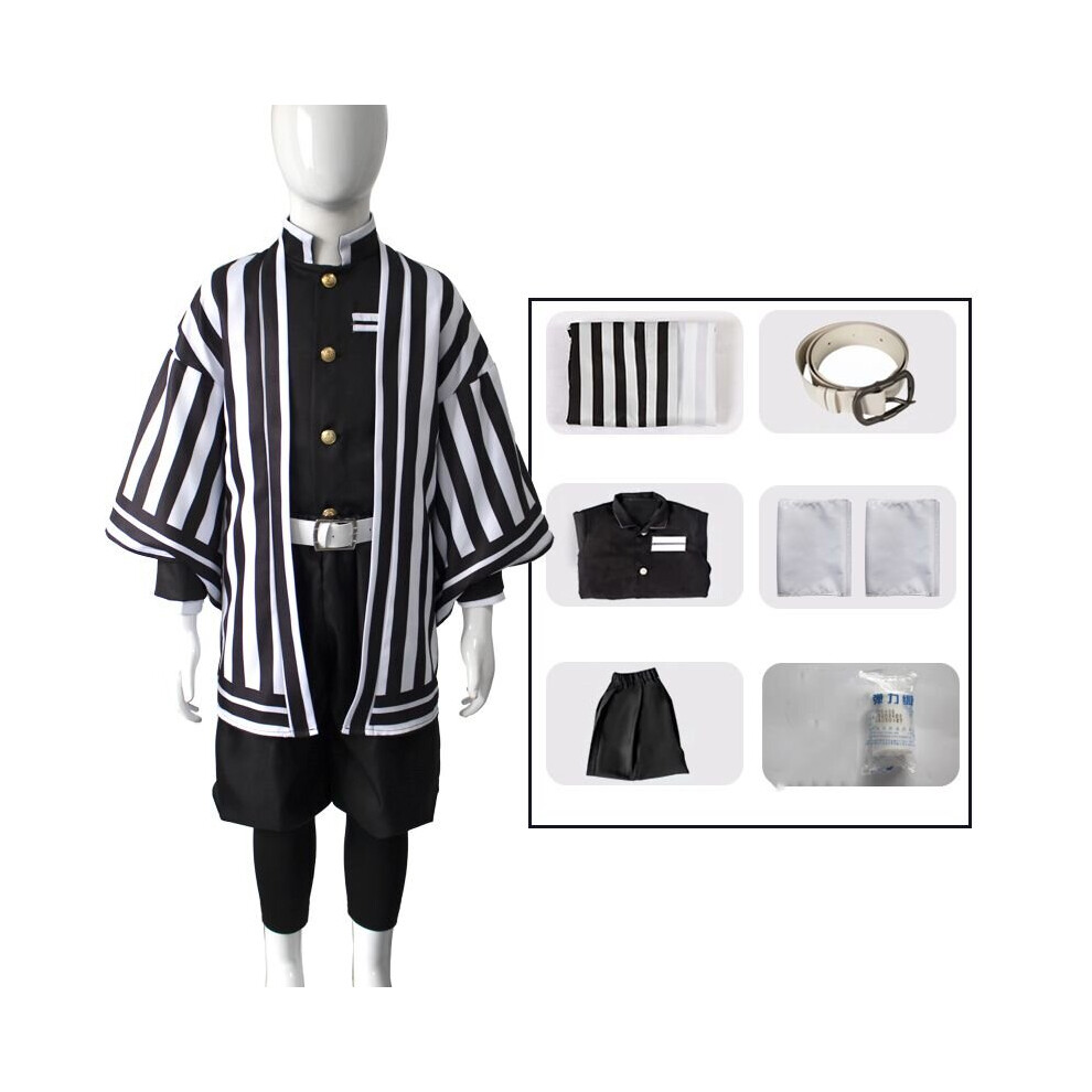 (Iguro Obanai Suit, 140cm) Demon Slayer Kimetsu No Yaiba Kamado Nezuko Kids Cosplay Costume Set
