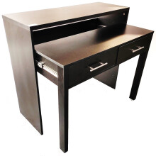 (Black) Regis Extending Console Desk with 2 Drawers