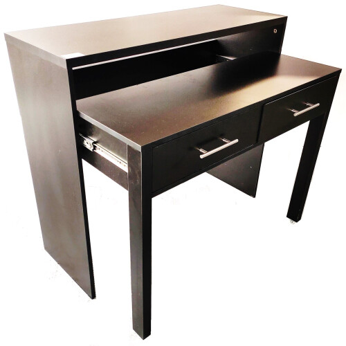 Gr8 Home (Black) Regis Extending Console Desk with 2 Drawers