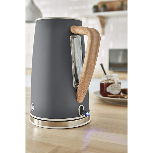 Swan (Grey) Swan Nordic Jug Kettle 1.7Litre Wood Effect Handle 1