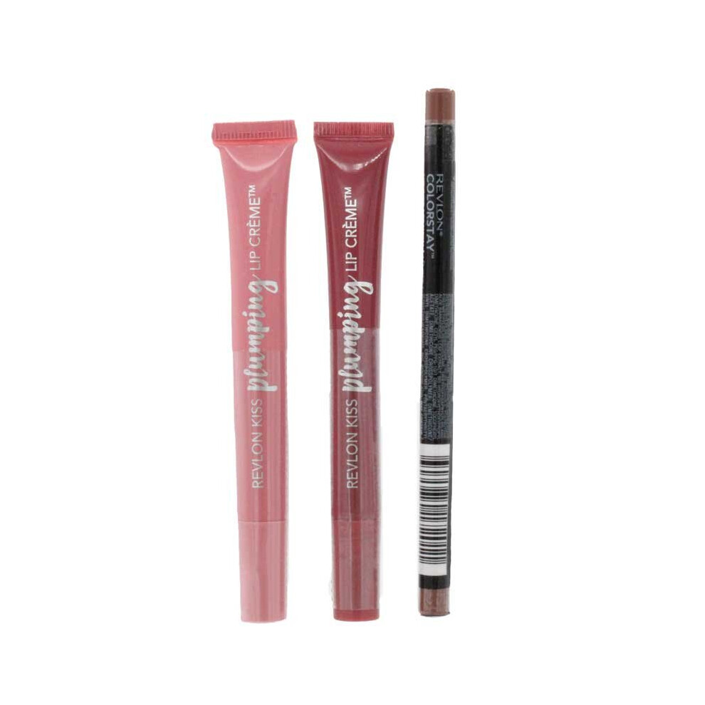 Revlon 2 x Kiss Plumping Lip Cremes & Nude Lipliner Set