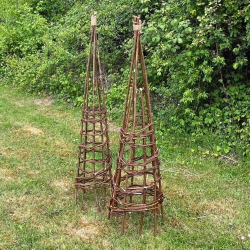 Selections Set of 2 Rustic Willow Garden Obelisks (1.15m) 1