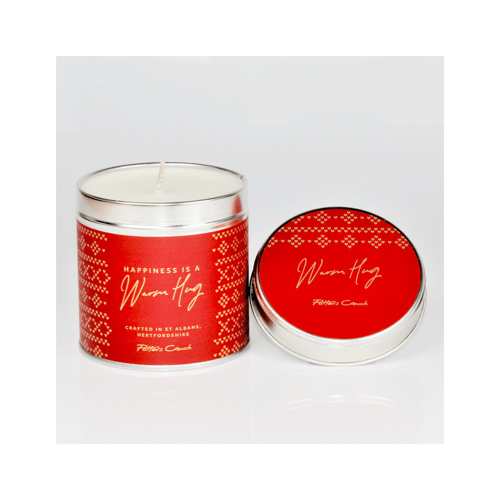 Potters Crouch Sentiments Range Candle In A Tin - Warm Hug Lilac/Amber