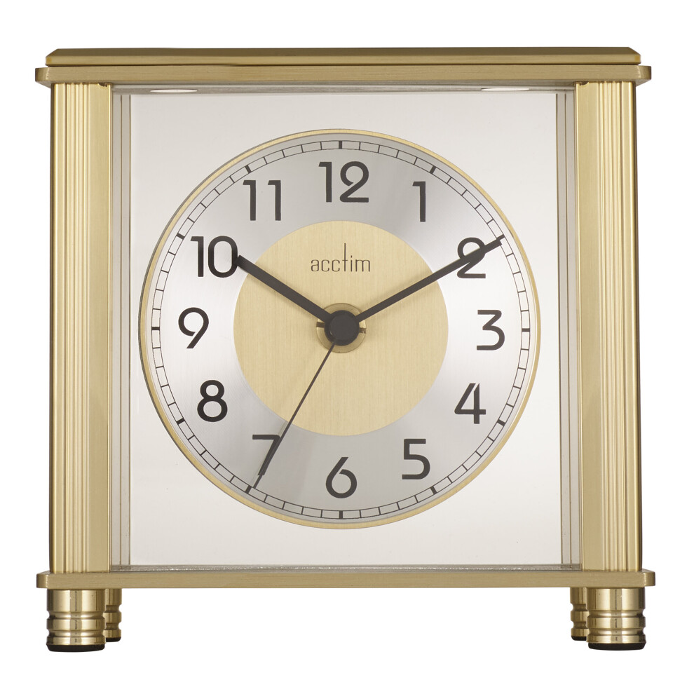 Acctim Gold Tone Battery Mantel Clock with Clear Numbers 36988