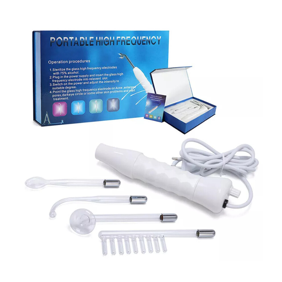 Alwafore Portable High Frequency Device Electrode Wand Facial Machine Acne Remover Face Massager