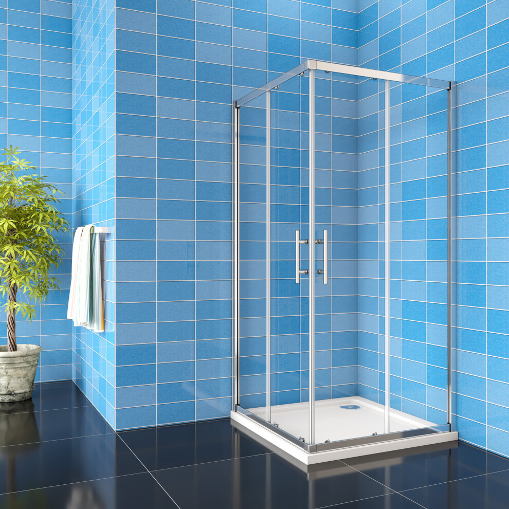 Photos - Shower Screen  Corner Entry Shower Enclosure Sliding Glass Door(800x800mm)
