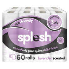Splesh Toilet Roll, Soft & Quilted Eco-Friendly Lavender, 60 Rolls