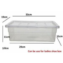 (5 (LITRE) 33 CM, 10 BOXES) Clear Plastic Space Saving Master Storage Boxes With Lid Stackable Stacking Unit