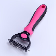 (Pink S) Pet Dog Cat Comb Brush Dematting Undercoat Grooming Comb Rake Professional Tool