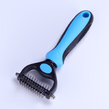 (Blue S) Pet Dog Cat Comb Brush Dematting Undercoat Grooming Comb Rake Professional Tool