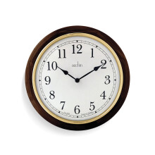 Acctim Round Dark Wooden Quartz Battery Wall Clock Winchester 25056