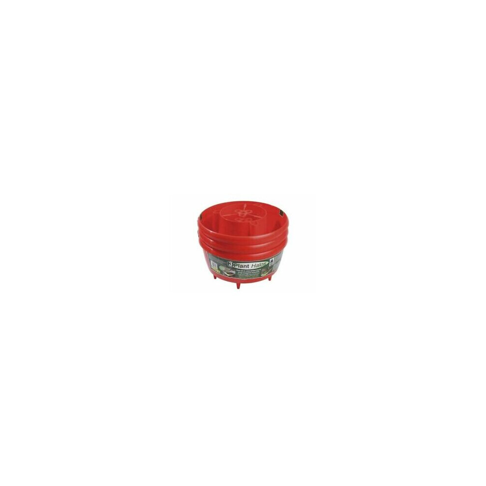 (PACK OF 3, RED ) Garden Red & Green Tomatoes Bean Plant Halos Grow Bag Watering Pot Plant Grow