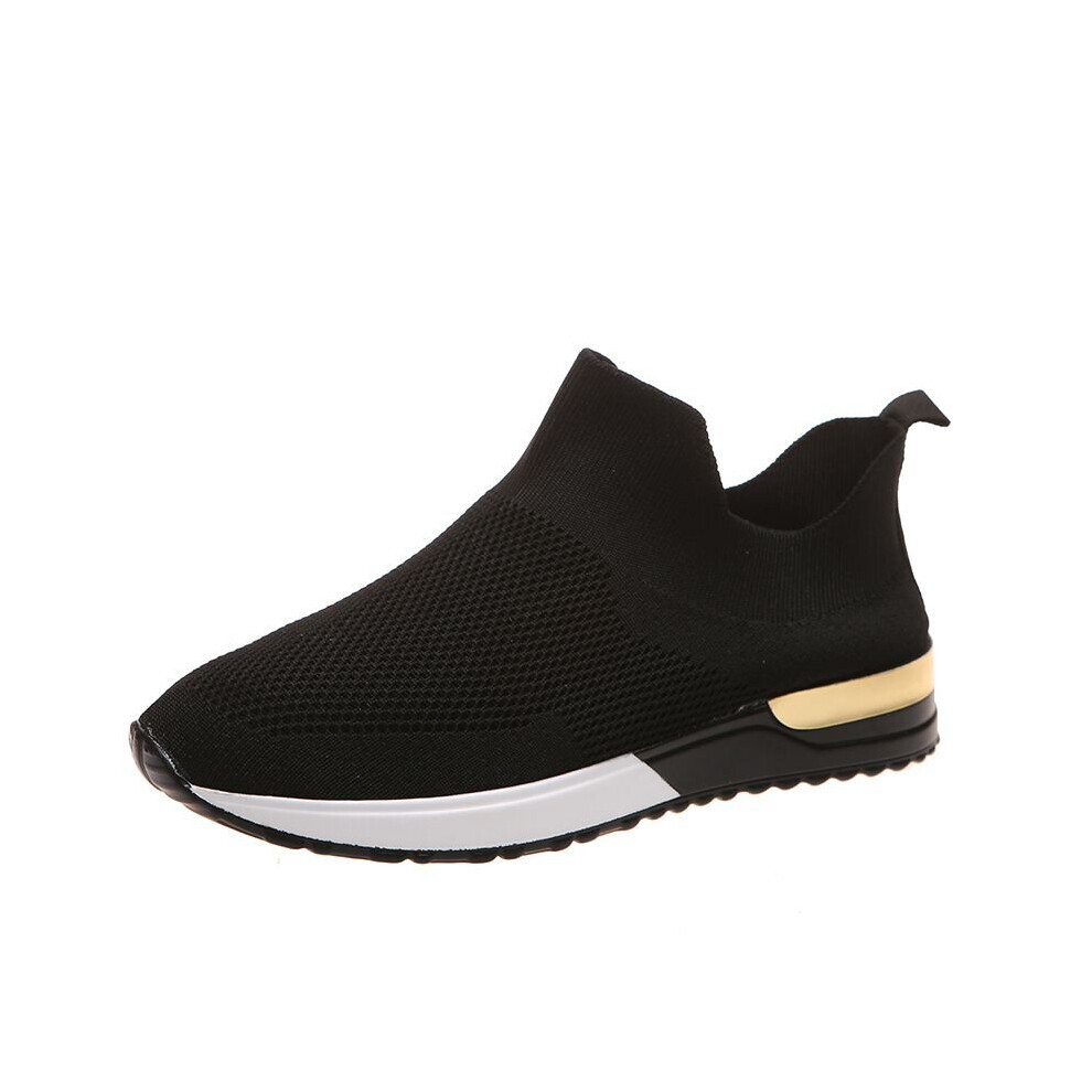(BlackWhite, 39) Fashion Women Sports Shoes Anti Slip Breathable Mesh Trainers