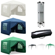 (Green) Pop-up Gazebo Party Tent 3mx3m with 4 Sides & Weight Bags