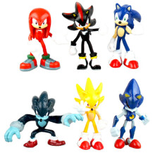 6PCS Set Sonic The Hedgehog PVC Sonic Figura de Acción Regalo Niños Juguete