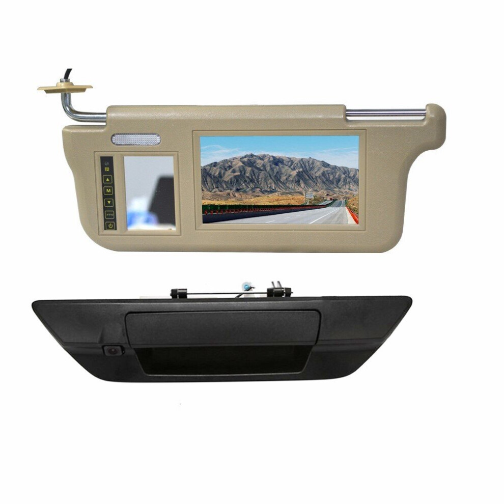 Driver Side Sun Visor Rear View Mirror Monitor & Reverse Camera For Toyota Hilux Revo Rocco (2015-2019) Black 768477218891