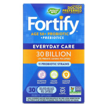 Nature's Way, Fortify, Päivittäinen Probiotikka, Aikuiset 50+, 30 Miljardia CFU, 30 Viivejä Kapselit
