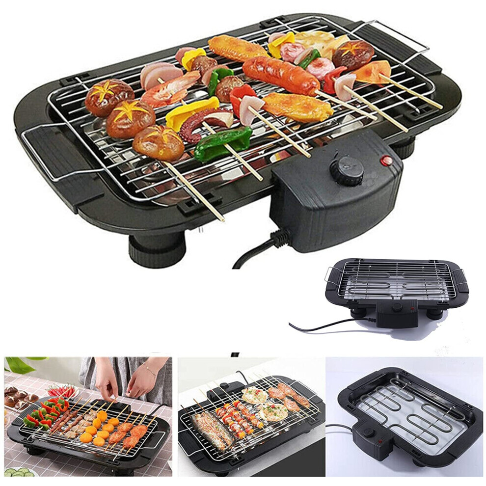 (1500W Electric Barbecues Griddle Indoor BBQ Grill Camping Cooking Cast) Smokeless Teppanyaki Grill Pan Outdoor Electric Grills