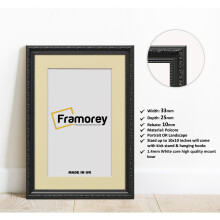 (A3 Pic (A2 Frame)) Shabby Chic Black Photo Frames Wall Art Picture Frame Handmade Poster Frame Home Decor Frames With Ivory Mount