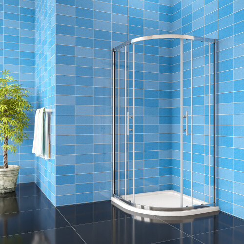 AICA (800x800mm) Quadrant Shower Enclosure Glass Screen Door 1