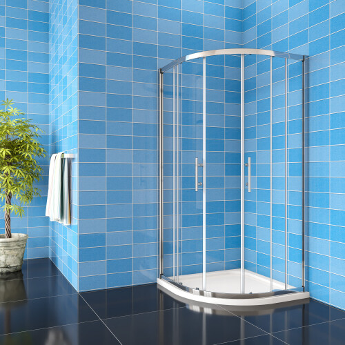 AICA (800x800mm) Quadrant Shower Enclosure Glass Screen Door