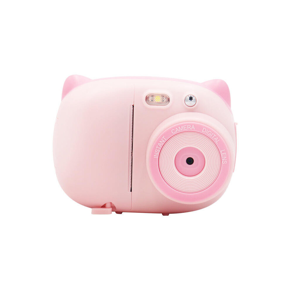 (Pink) HD Mini15MP 1080P  Portable Rechargeable Children Kids Instant Camera Photo Printer