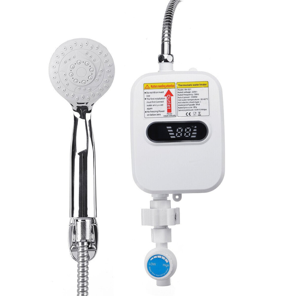 3500W Mini Instant Tankless Electric Shower Hot Water Heater Kitchen Bathroom 3654659050939