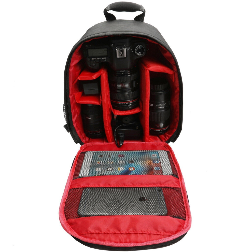 (Red) Light Pro Sling Bag Shoulder Cross Waterproof Water-resistant with Rain Cover for Canon for Nikon for Sony SLR DSLR Camera Tripod Lens