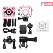 (Pink, B) HD 2.0 Inch LCD Screen Children Mini Digital 1080P Camera Camcorder with 400mAh Rechargeable Battery Kids Toys